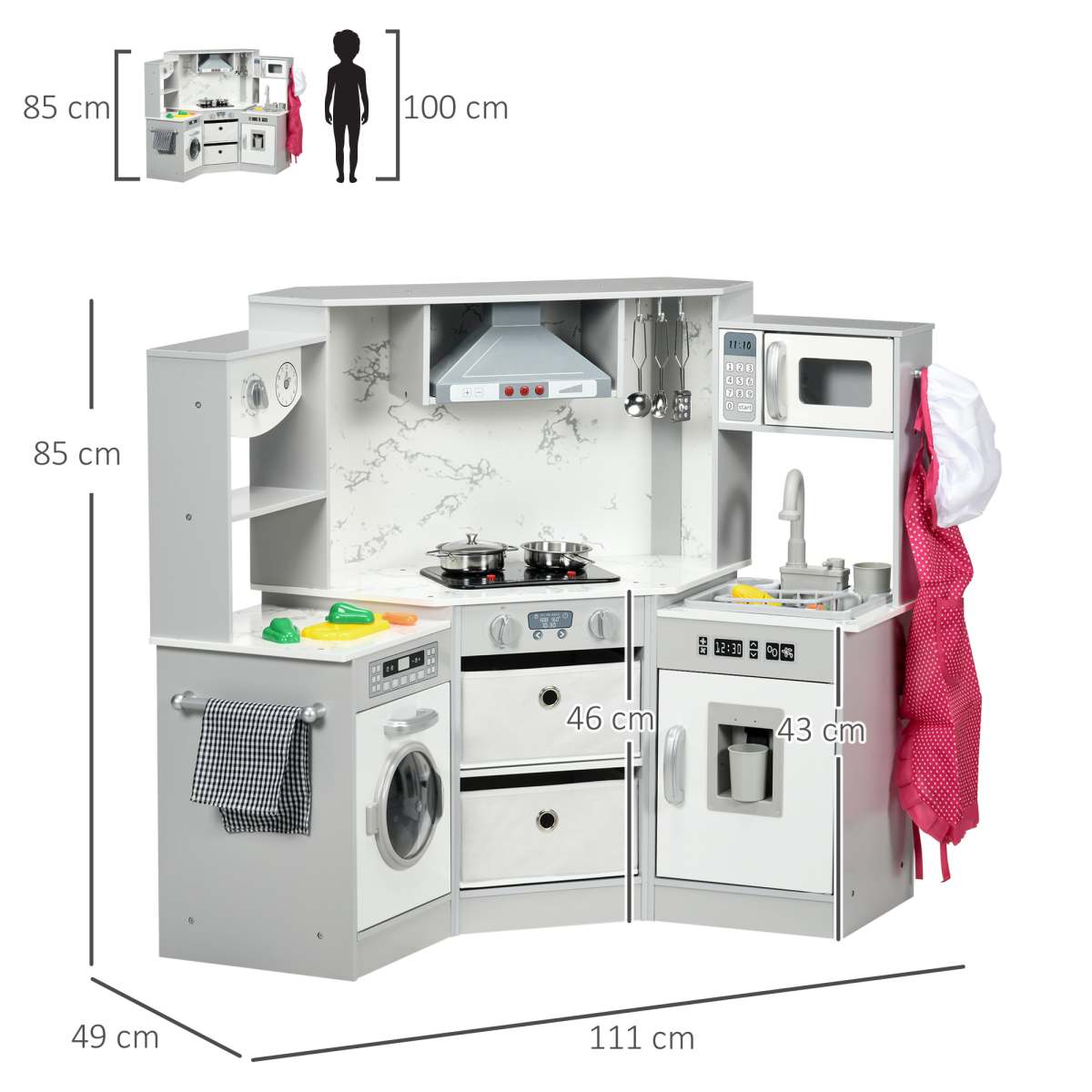 cortex-london-windsor-grey-toy-kitchen-playset-running-water-apron-chef-hat