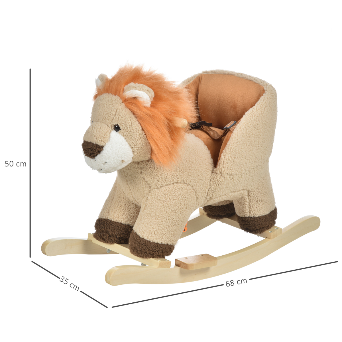 cortex-london-windsor-kids-rocking-lion-plush-ride-on-seat-sound-button-wood-base-seat-belt