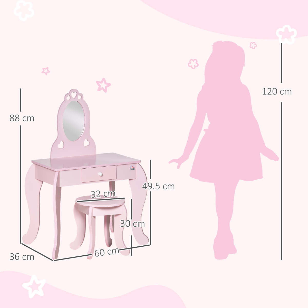 cortex-london-windsor-kids-vanity-table-stool-mirror-pink
