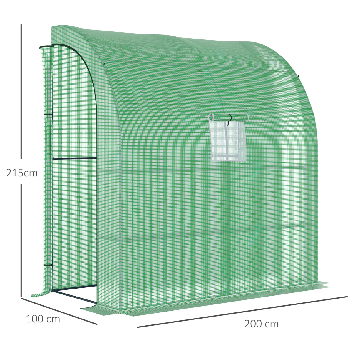 cortex-london-windsor-outsunny-walk-in-lean-to-wall-greenhouse-green-200l-100w-215hcm