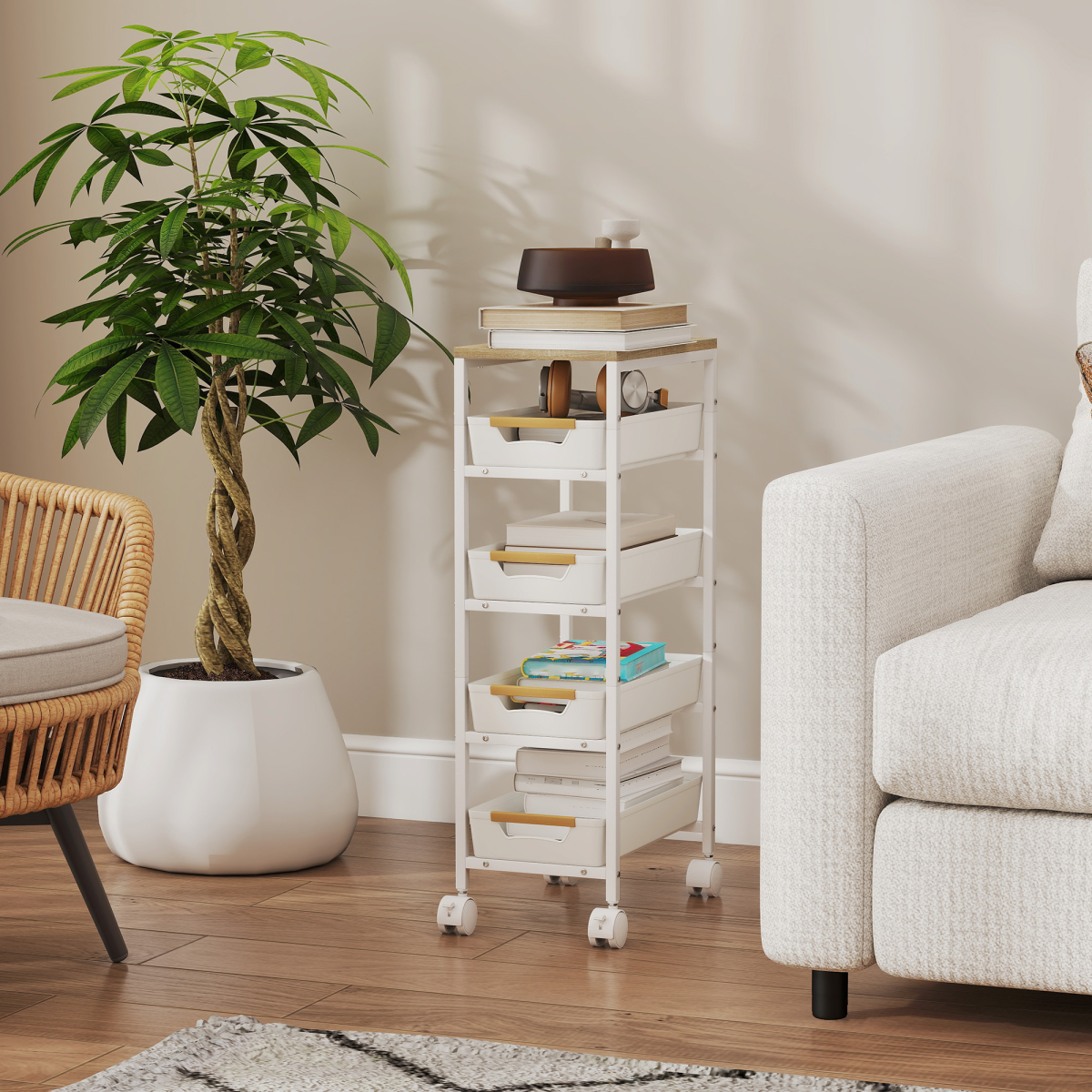 cortex-london-york-slim-storage-trolley-four-drawers-white-oak