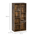 Bookcase IndustrialDisplay Cabinet Cube Storage Rustic Brown