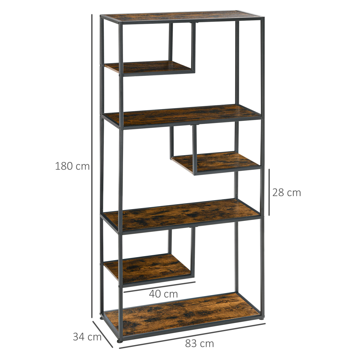 cortex-london-windsor-seven-tier-industrial-storage-shelves-freestanding-bookshelf-study-living-room