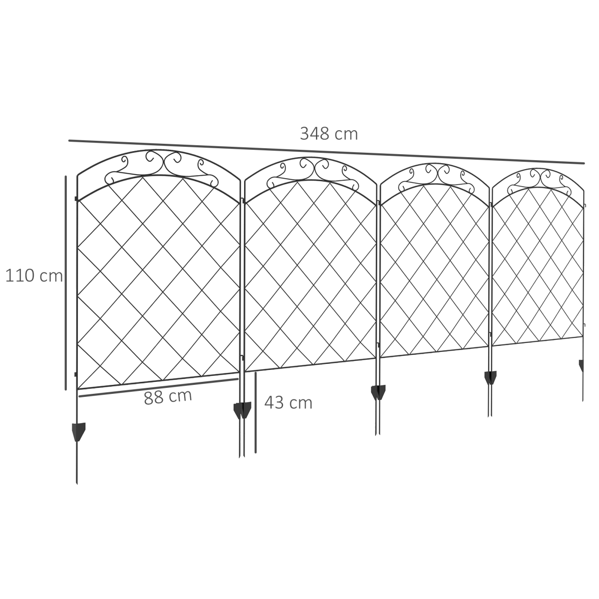 cortex-london-windsor-four-piece-steel-garden-fence-border-edging-black