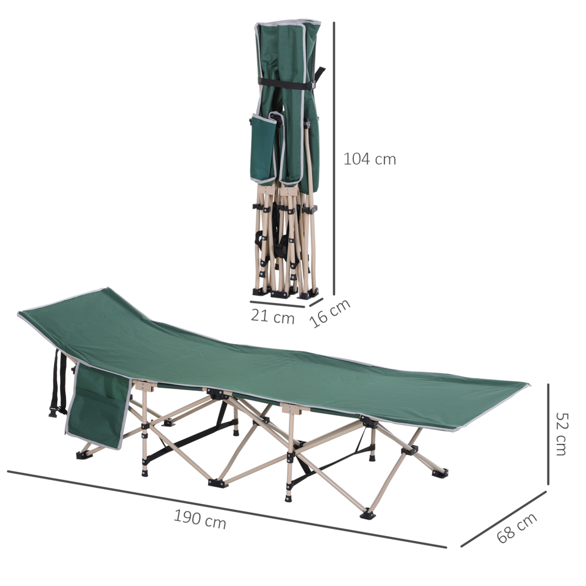 cortex-london-windsor-portable-camping-cot-green-outsunny