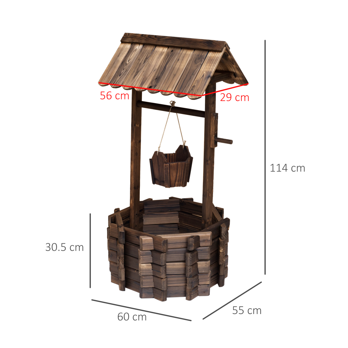 cortex-london-windsor-wishing-well-planter-brown-fir-wood-60lx55wx114h-cm