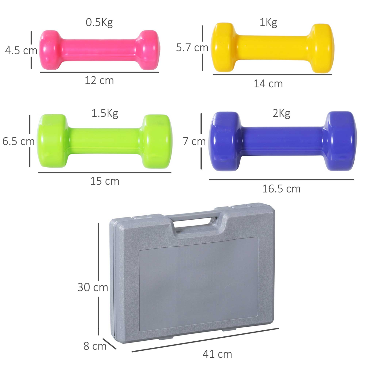 cortex-london-windsor-colourful-dumbbell-weights-set-10kg-with-case