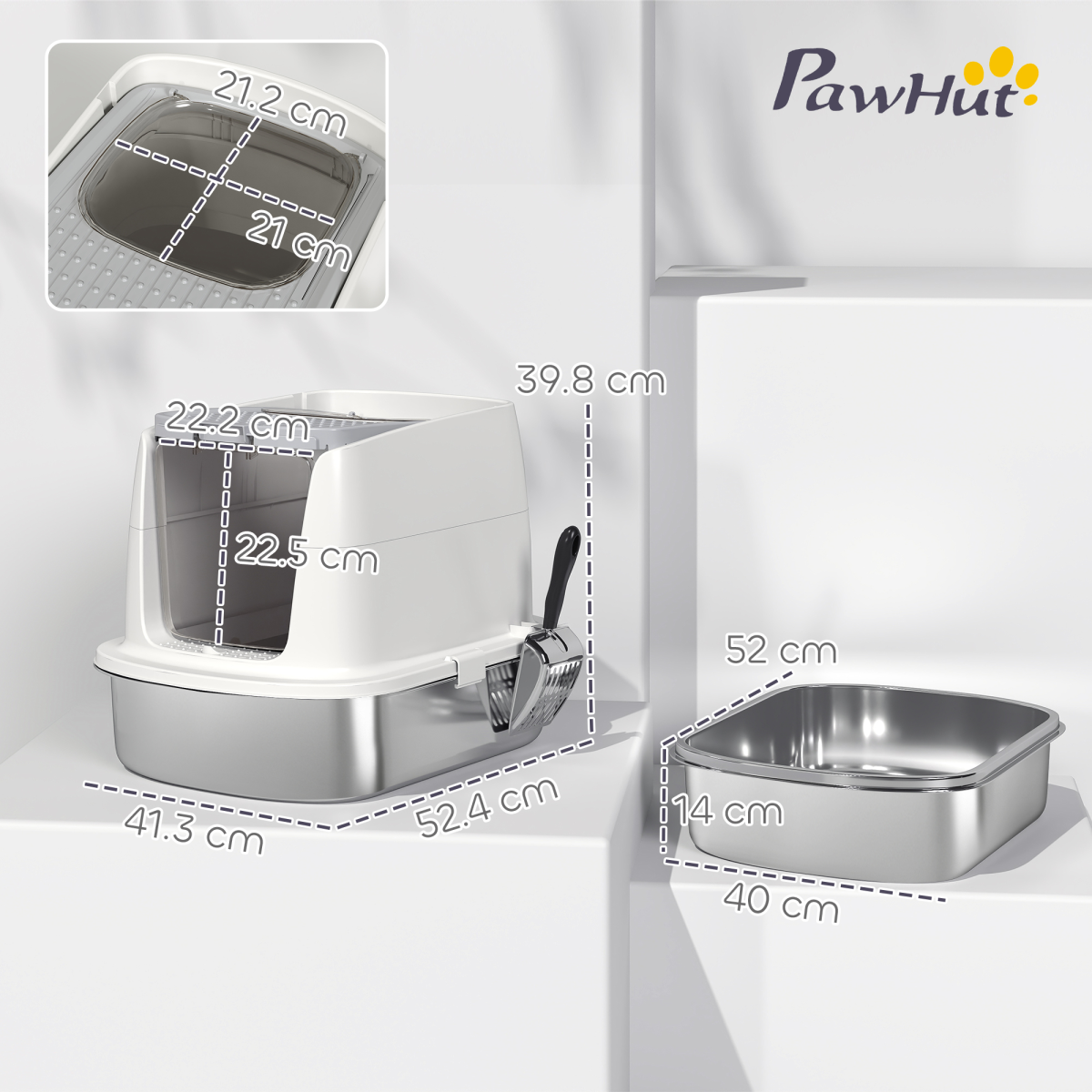 cortex-london-windsor-stainless-steel-cat-litter-box-white-front-entry-top-exit