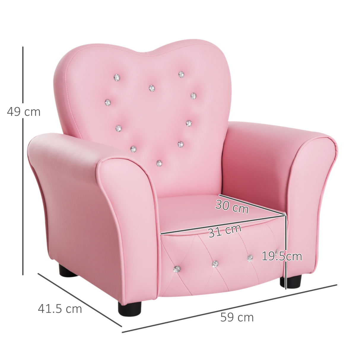 cortex-london-kensington-princess-pink-mini-sofa-toddler-armchair-homcom