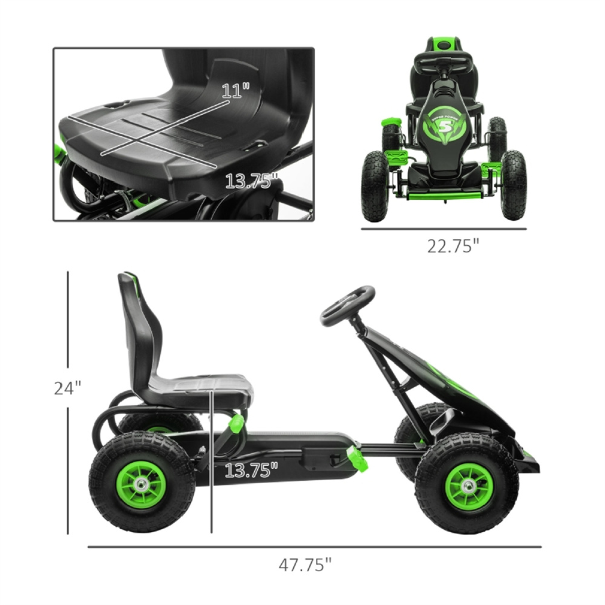 cortex-london-windsor-green-pedal-cart-for-children