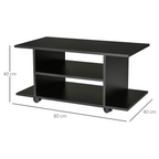 Mobile TV Stand Bookshelves in Black