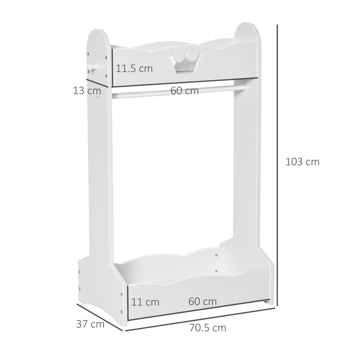 cortex-london-kensington-crown-kids-wood-clothes-rack-storage-shelves