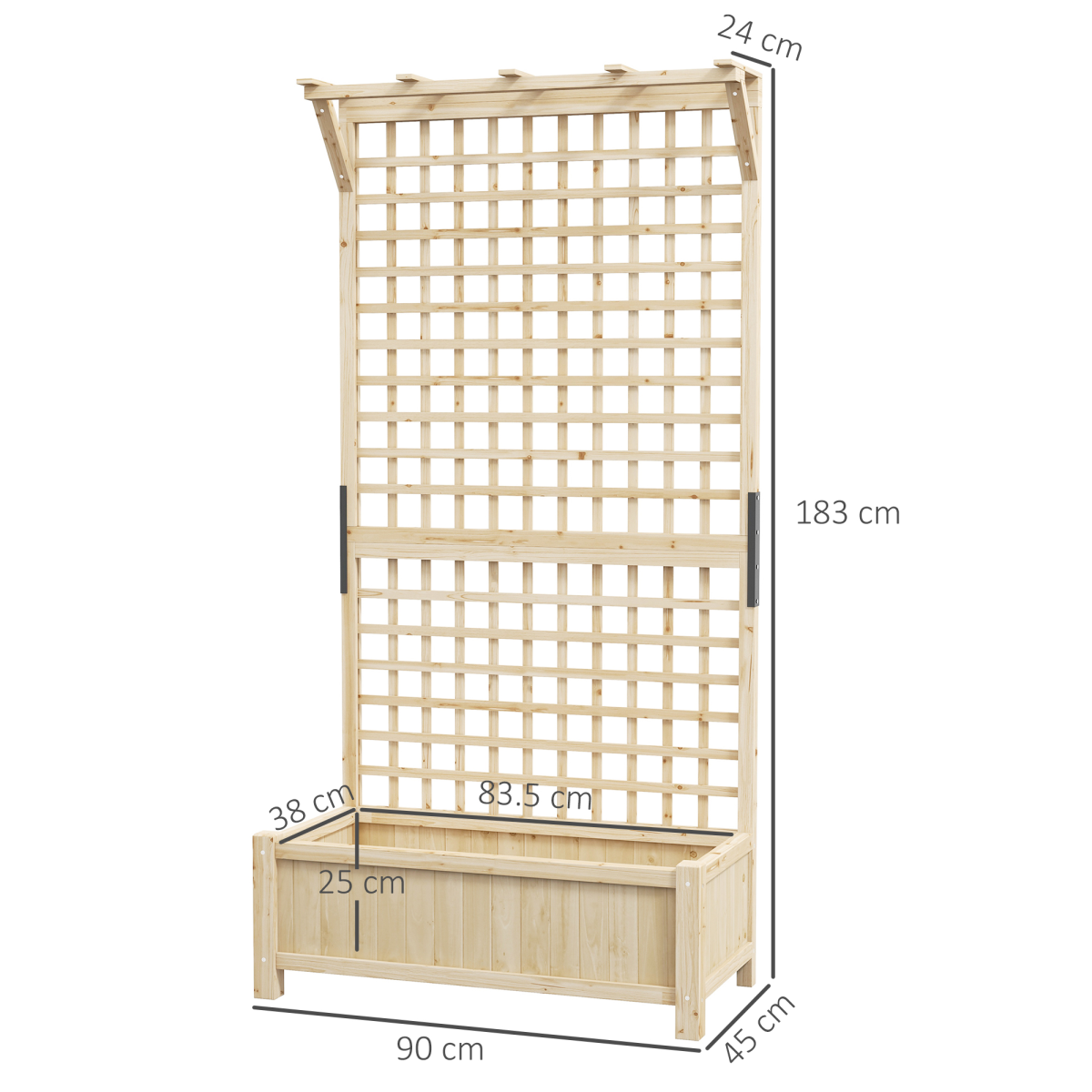 cortex-london-york-fir-wood-planter-trellis-garden-box-natural-wood-finish