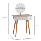 Wooden Nordic Dressing Table Brown/White