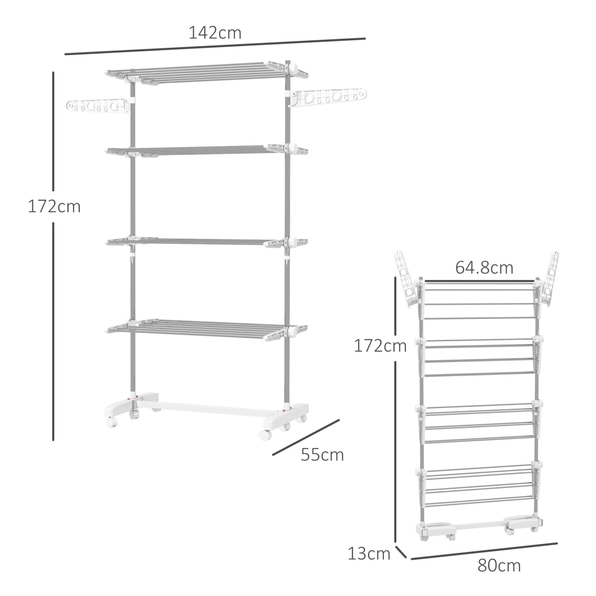 cortex-london-windsor-four-layer-folding-clothes-rail-with-wheels-white-silver