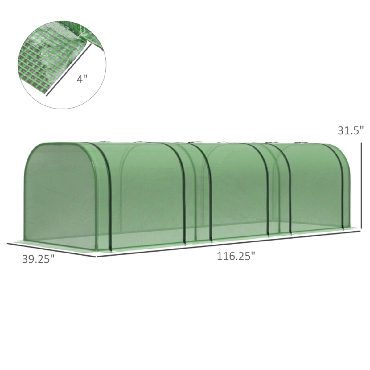 cortex-london-windsor-mini-greenhouse-green-pe-cover-steel-frame