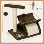 Cat Tree Plush Scratcher Kitty Activity Play Center Top Bar Tunnel Dangling Ball