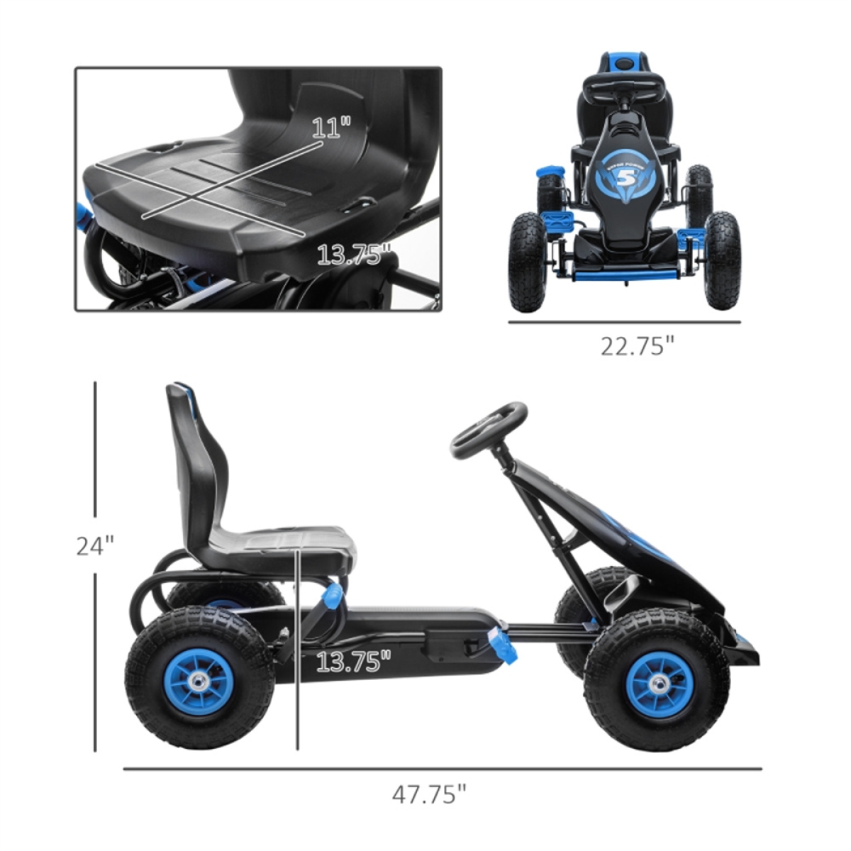 cortex-london-york-pedal-cart-for-children-blue-black