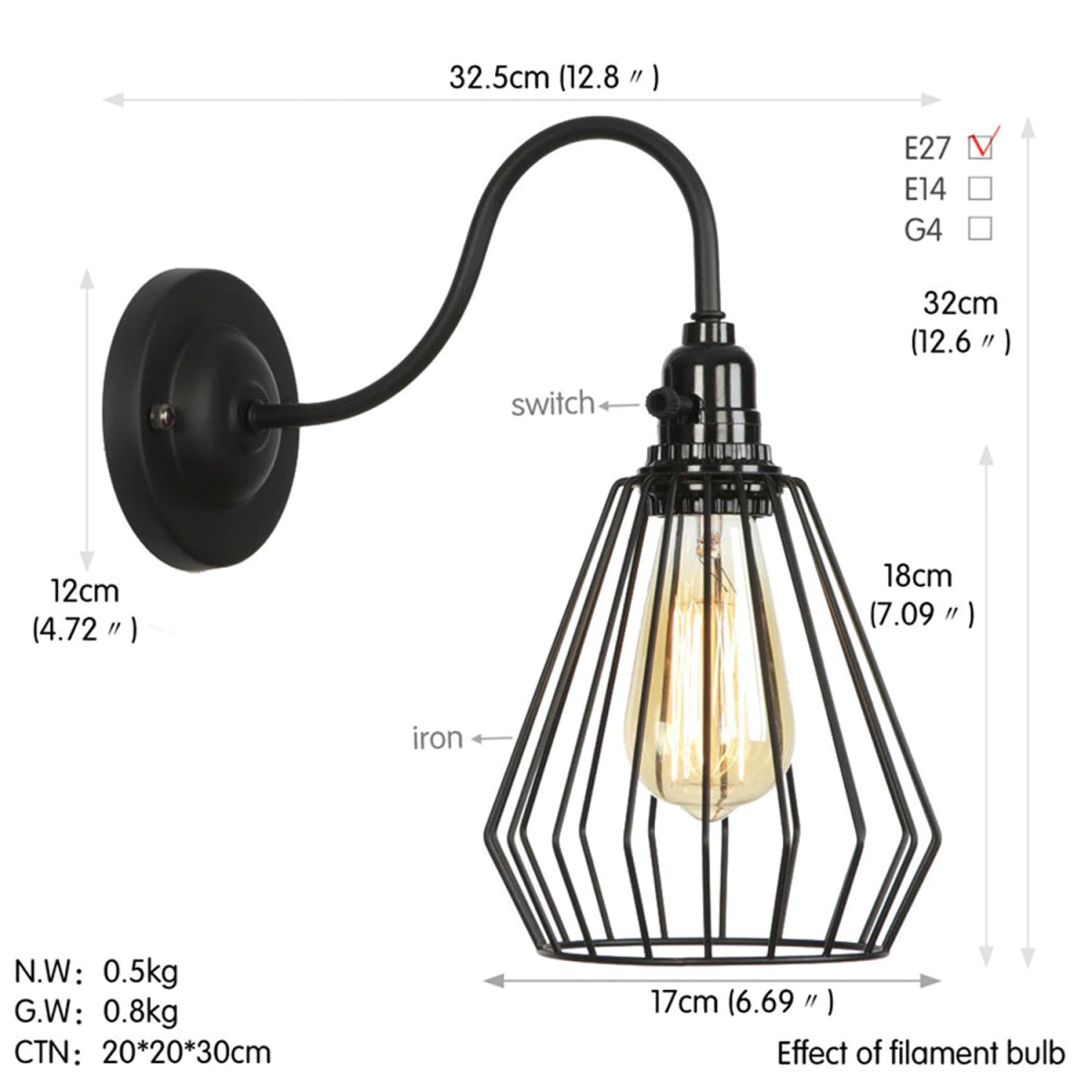 cortex-london-york-black-cage-wall-light-e27-iron