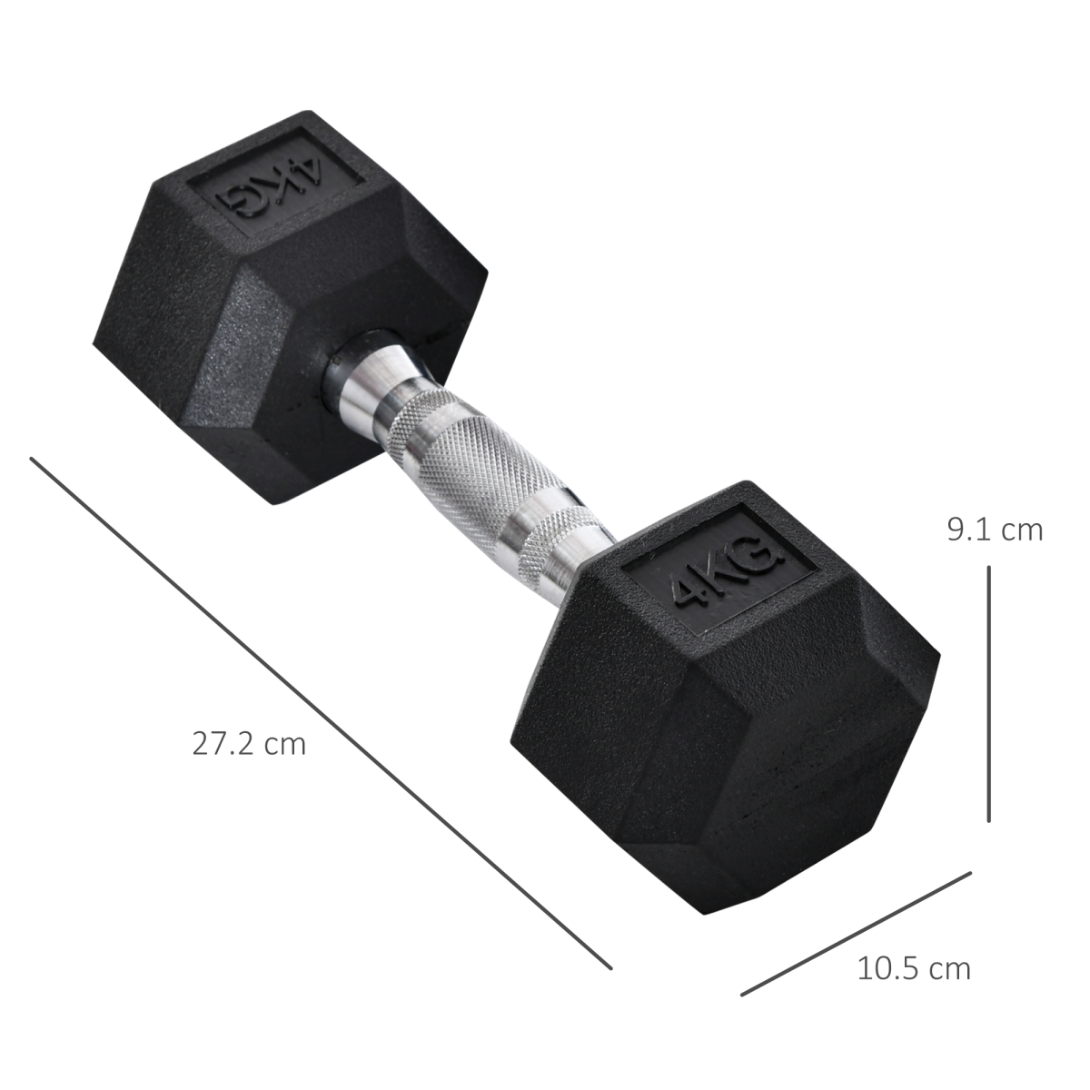 cortex-london-windsor-hexagonal-dumbbells-2x4kg-home-fitness-homcom