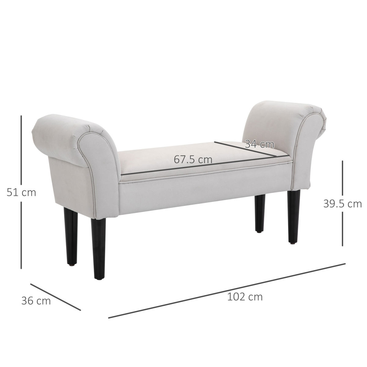 cortex-london-kensington-flannelette-padded-end-bench-wood-legs-scrolled-ends