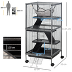 Rolling Small Animal Cage for Chinchillas Ferrets Kittens w/ Platform Ramp Tray