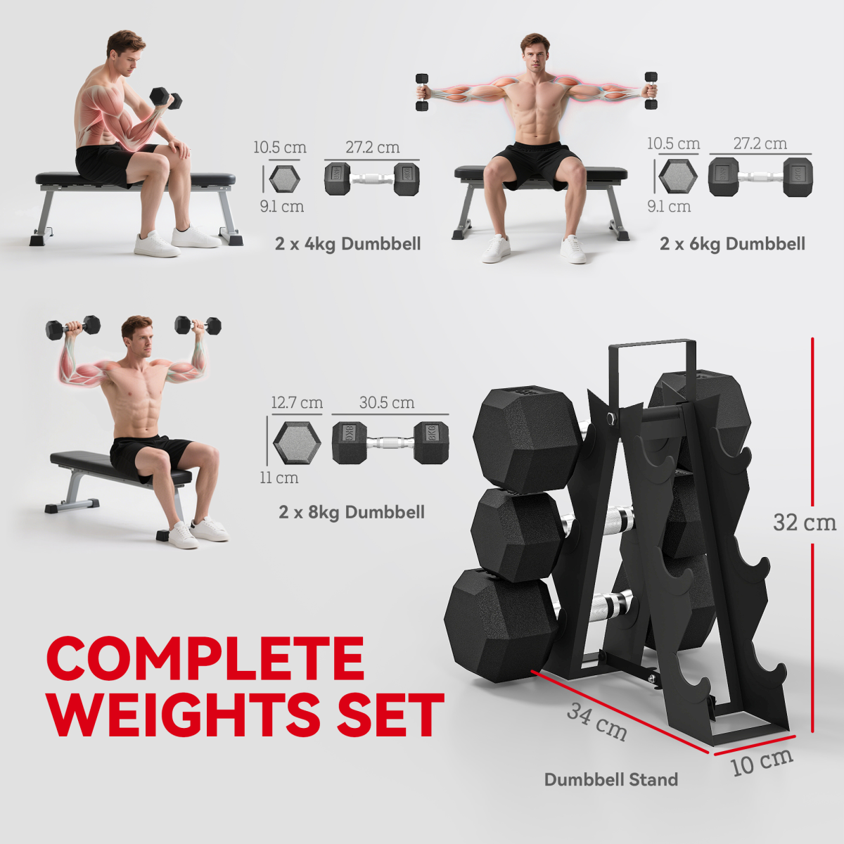 cortex-london-york-36kg-hex-dumbbell-set-rack-rubber-coated-black
