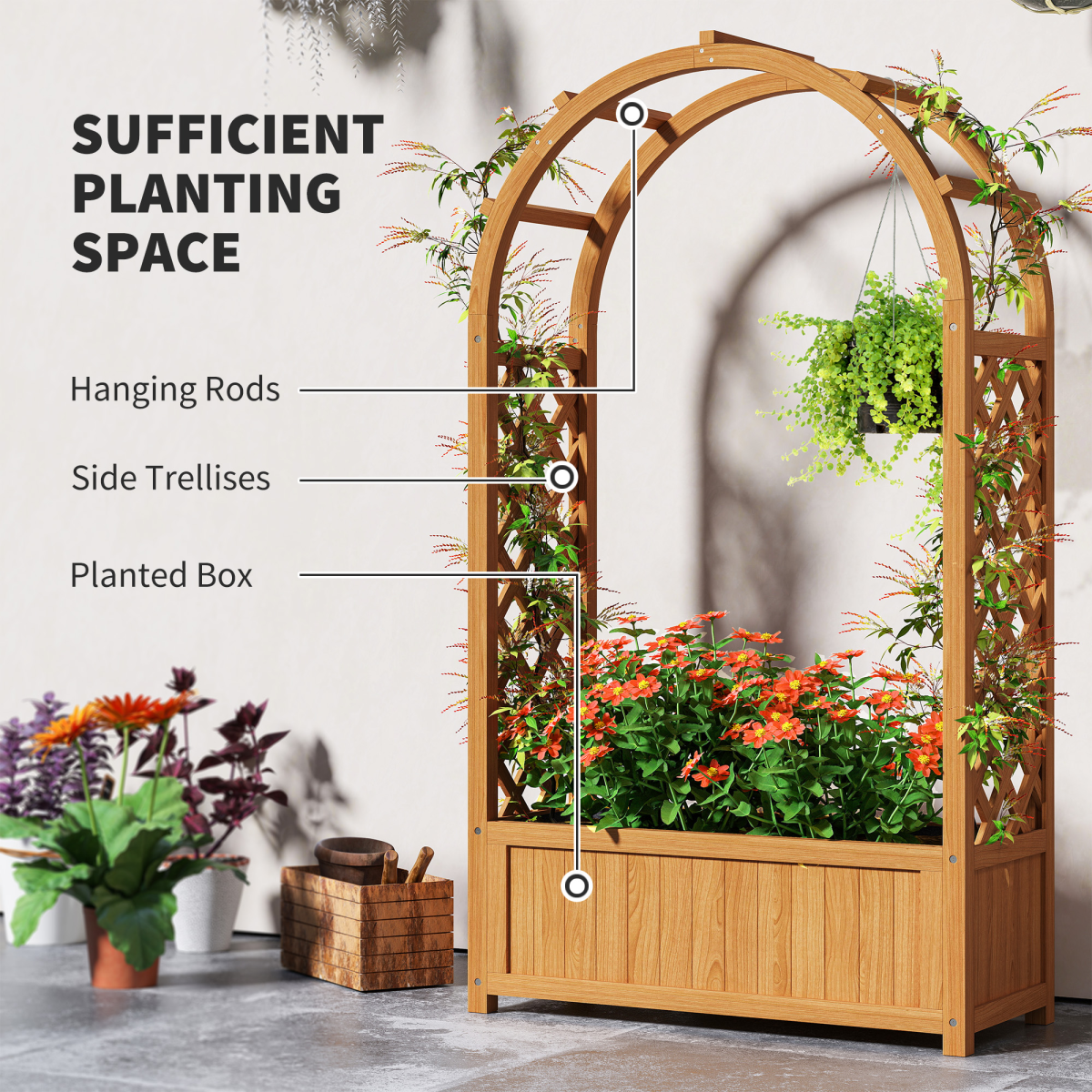 cortex-london-windsor-fir-wood-raised-garden-bed-trellis-planter-light-brown