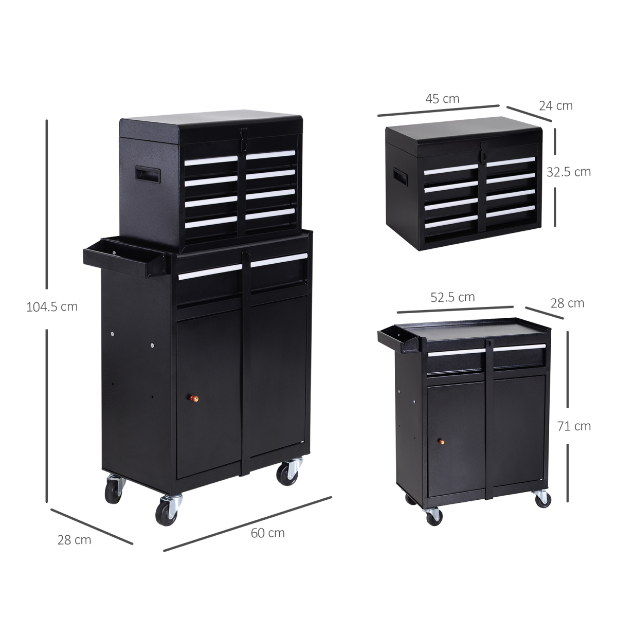 cortex-london-windsor-steel-four-drawer-dual-door-tool-cabinet-on-wheels-black