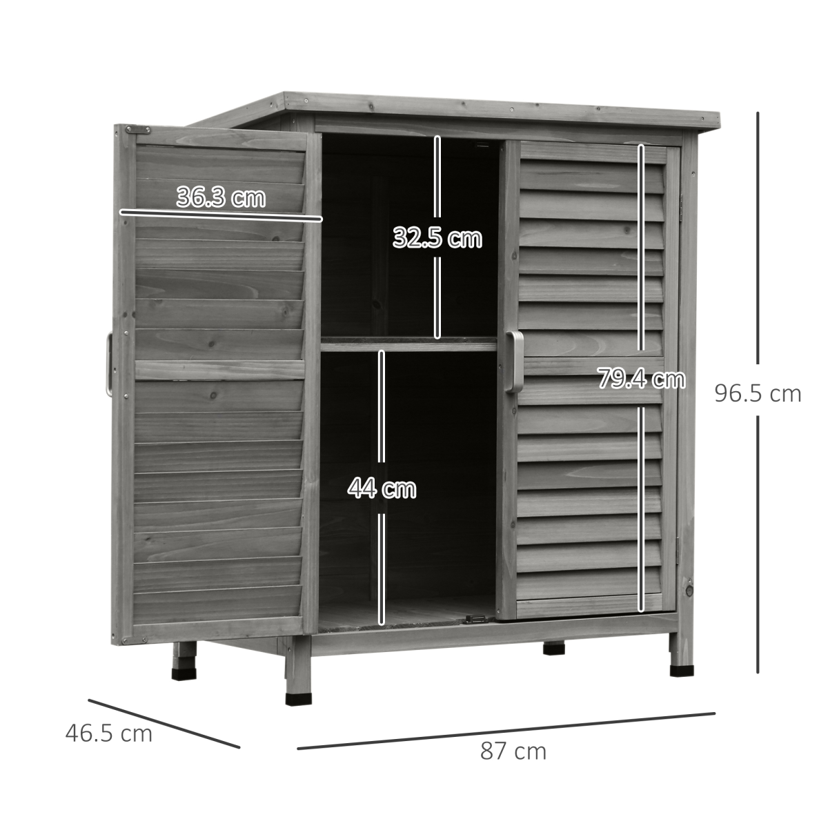 cortex-london-york-garden-shed-two-door-solid-fir-wood-grey