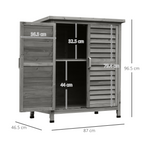 Garden Shed Wooden  2 Door Unit Solid Fir Wood 87x46.5x96.5cm, Grey