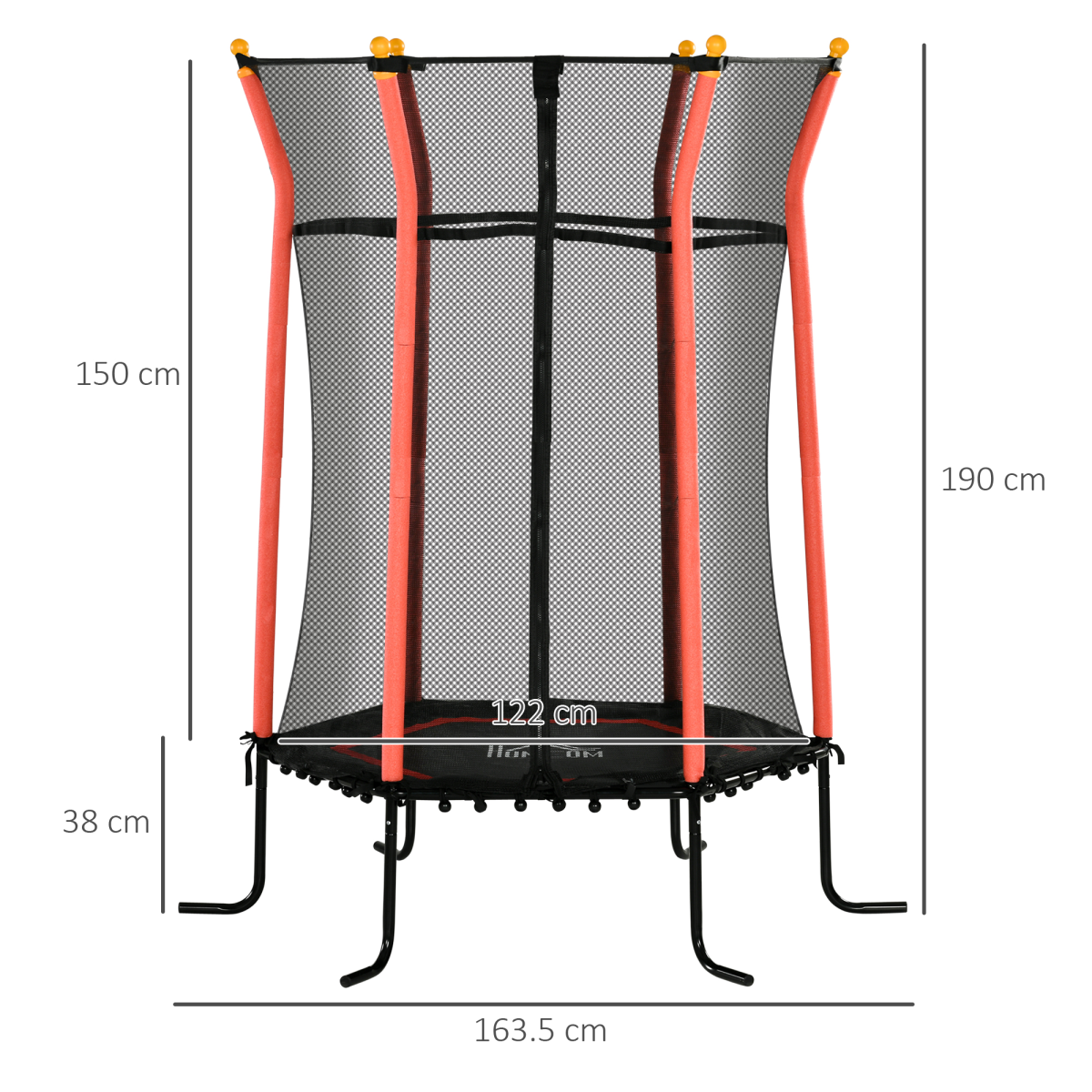 cortex-london-windsor-kids-trampoline-safety-enclosure-red