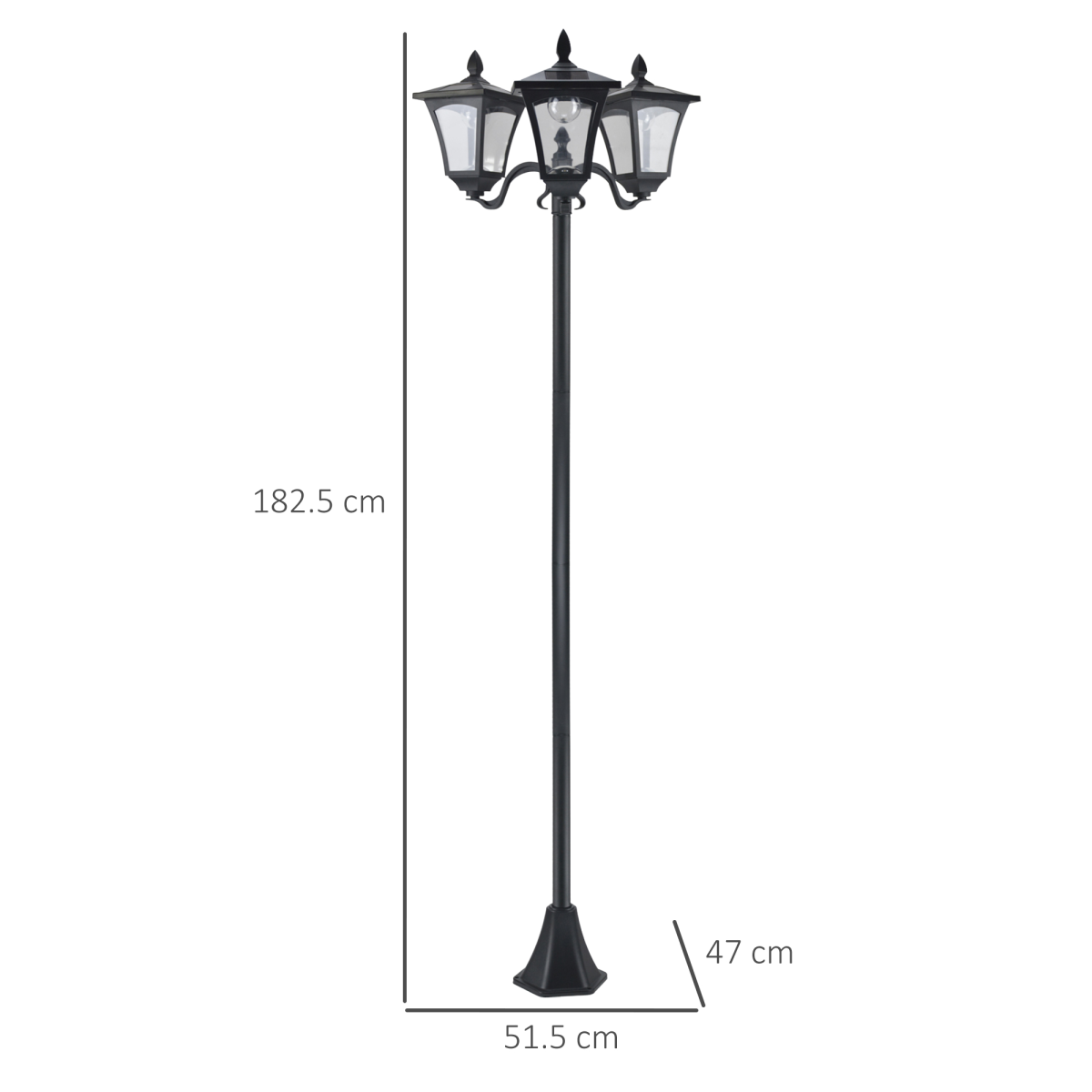 cortex-london-windsor-solar-powered-lamp-post-3-light-ip44-black