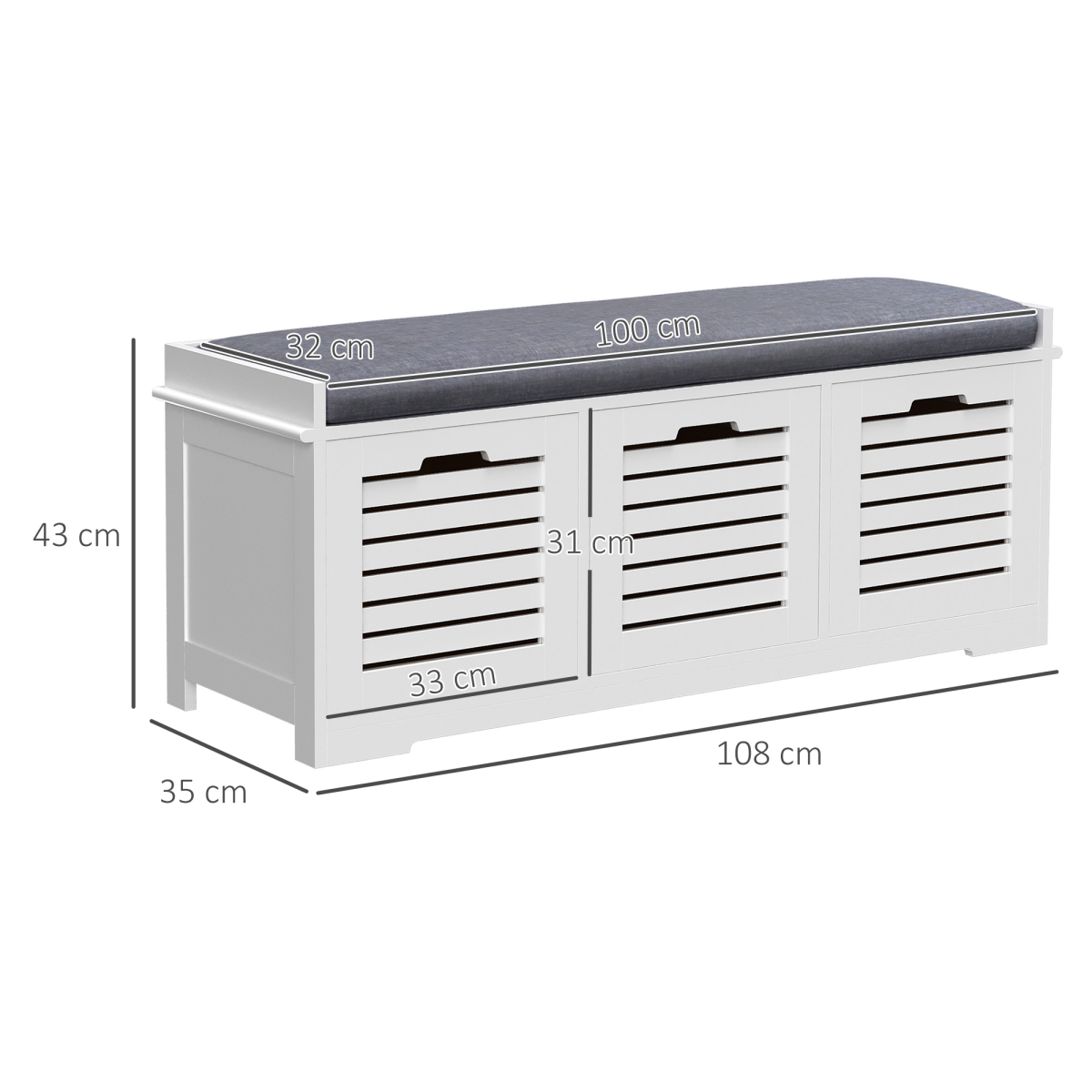 cortex-london-york-3-door-shoe-storage-bench-cushion-seat-white