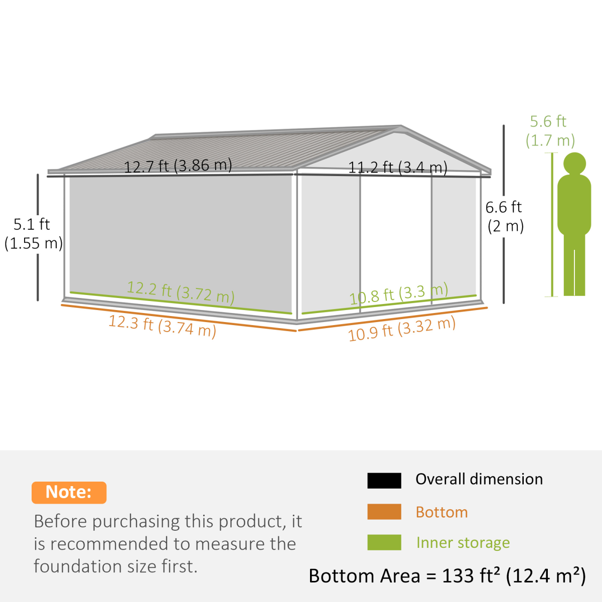 cortex-london-windsor-13ft-11ft-light-brown-metal-storage-shed-with-foundation