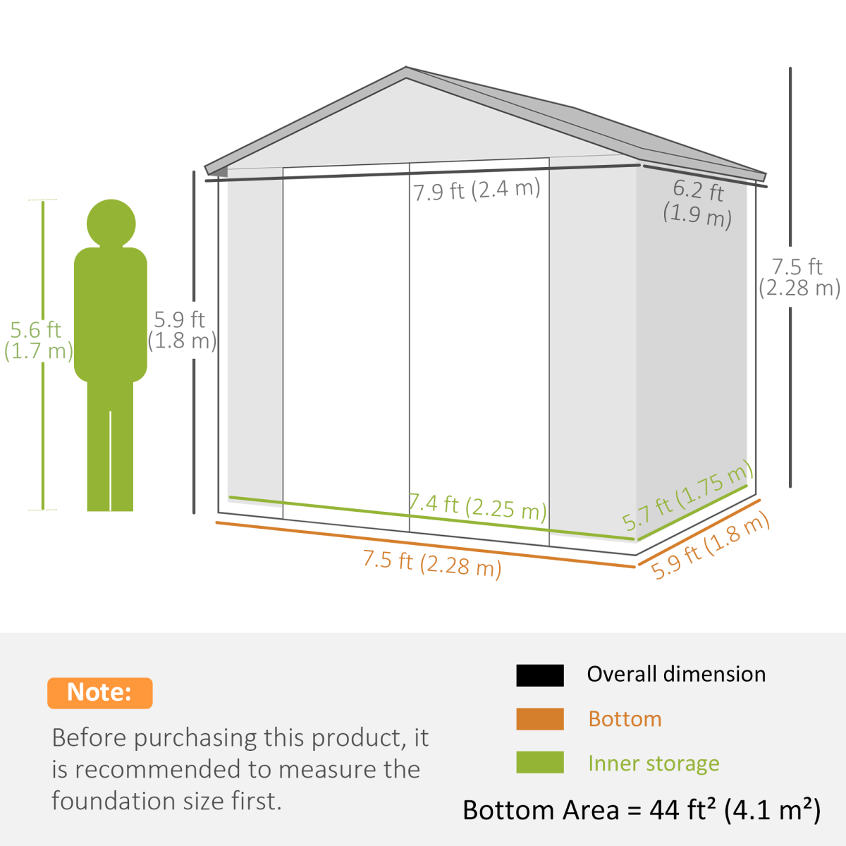 cortex-london-windsor-light-grey-8-x-6ft-garden-storage-shed