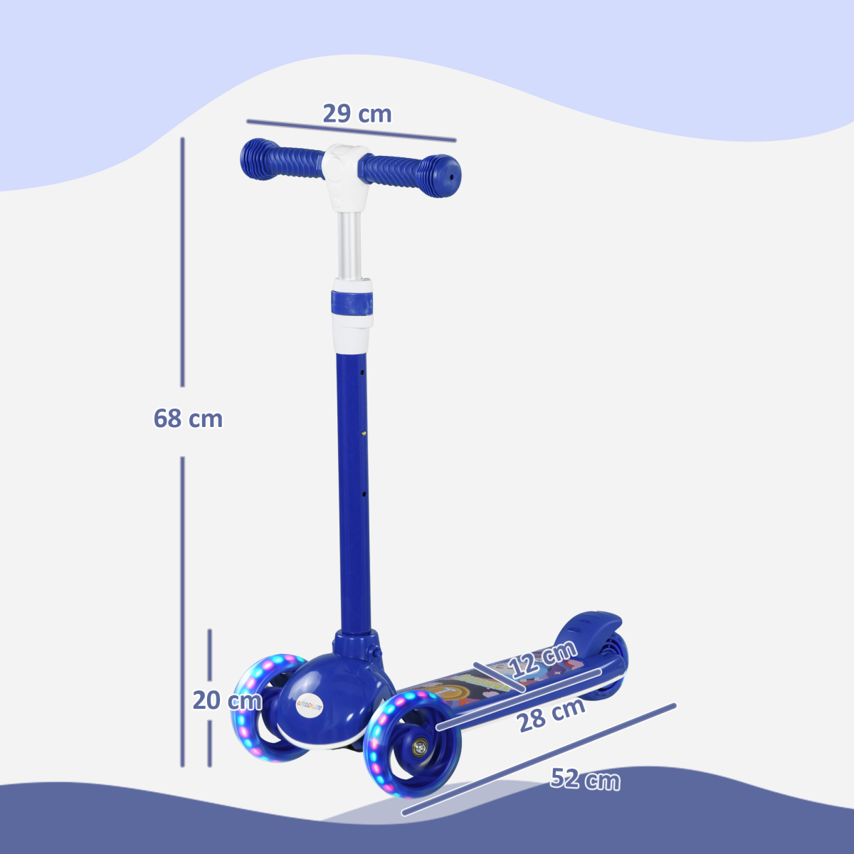cortex-london-kensington-kids-3-wheel-scooter-blue-led-pu-wheels