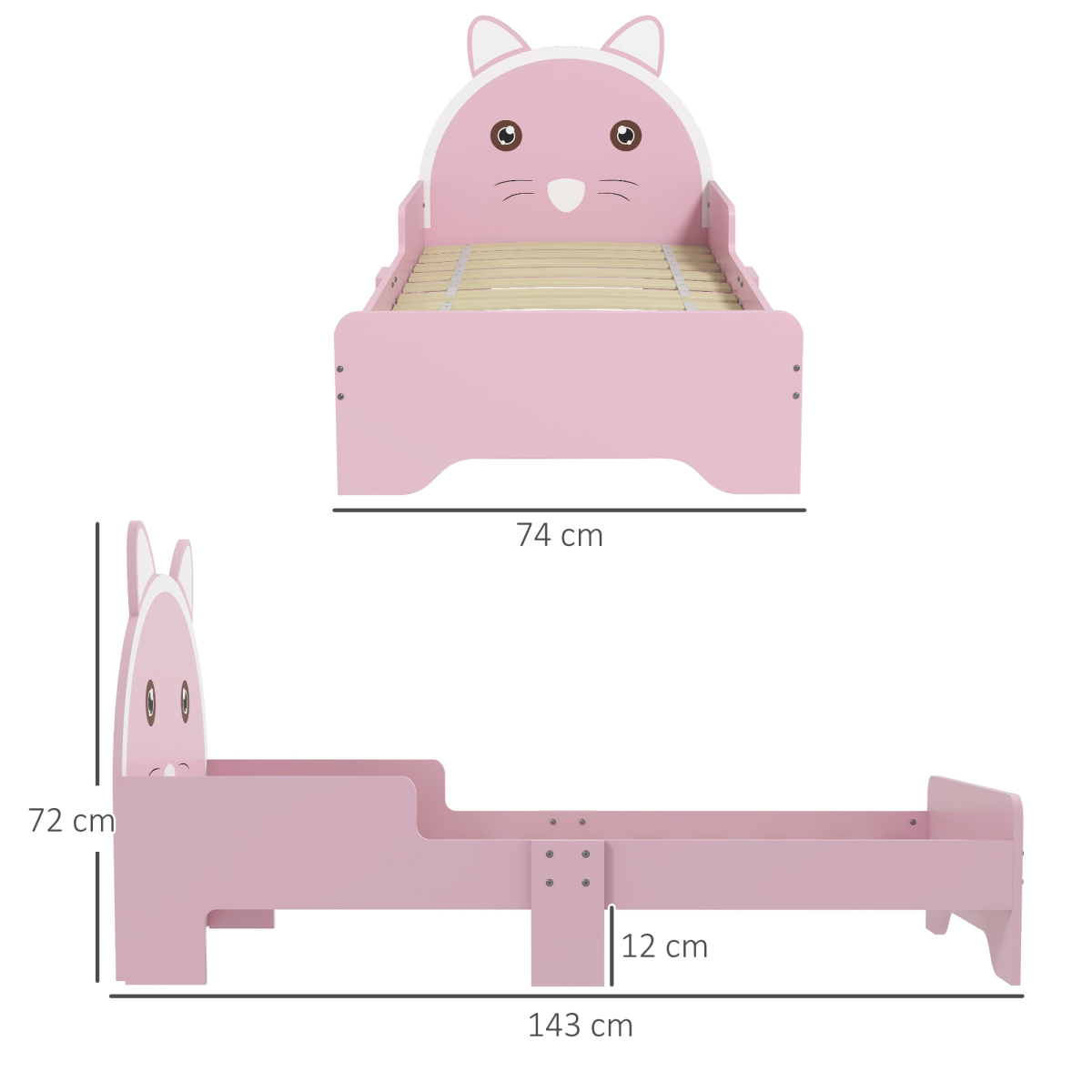 cortex-london-windsor-cat-toddler-bed-frame-pink-guardrails