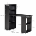 Computer Desk, 120Lx55Dx120H cm-Black