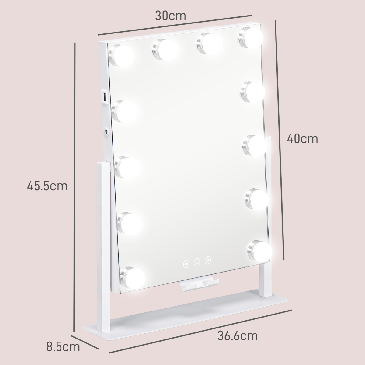 cortex-london-kensington-hollywood-lighted-makeup-mirror-with-usb-white-glass-metal
