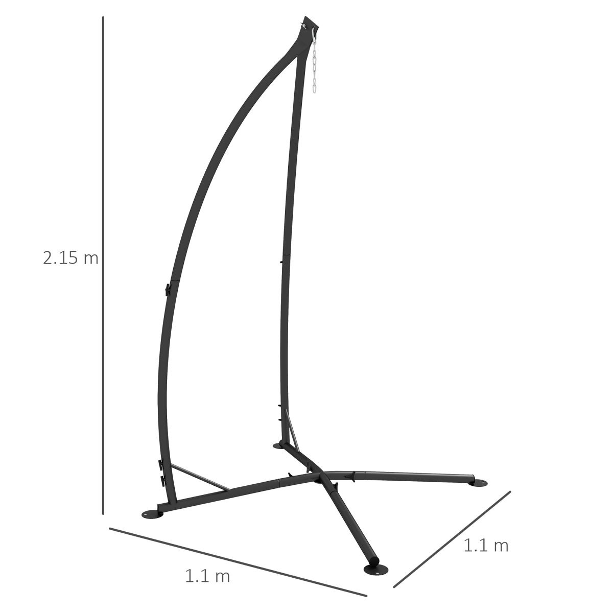 cortex-london-outsunnny-hammock-chair-stand-black-steel-single-connection-point