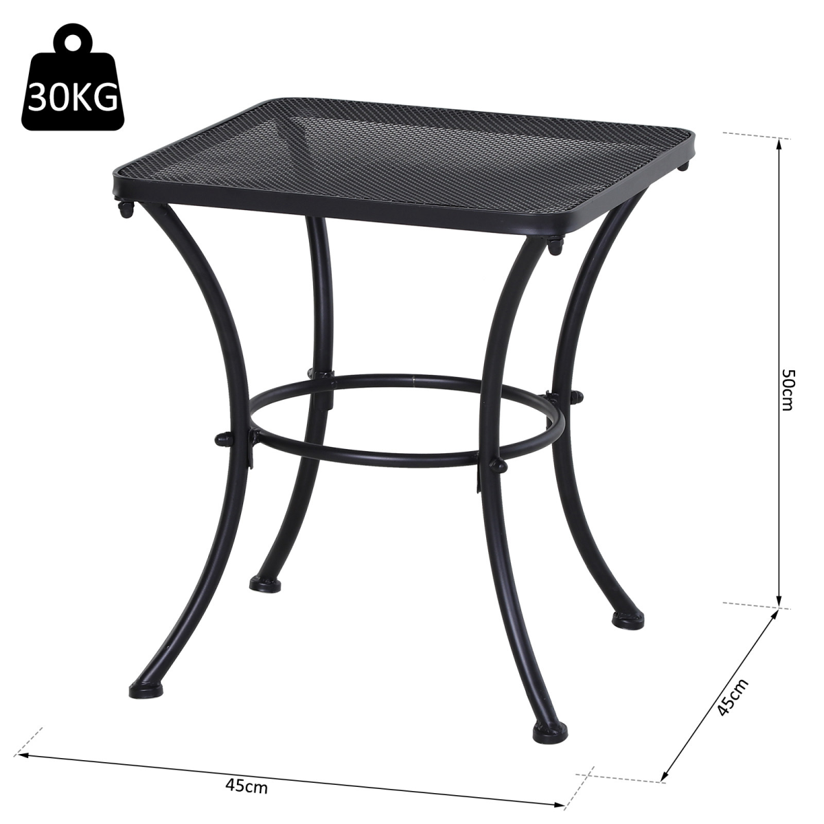 cortex-london-windsor-45cm-square-metal-outdoor-bistro-table-black