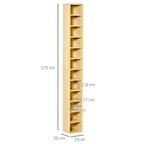 21L 75H cm Multimedia Shelf-Pine Wood Colour