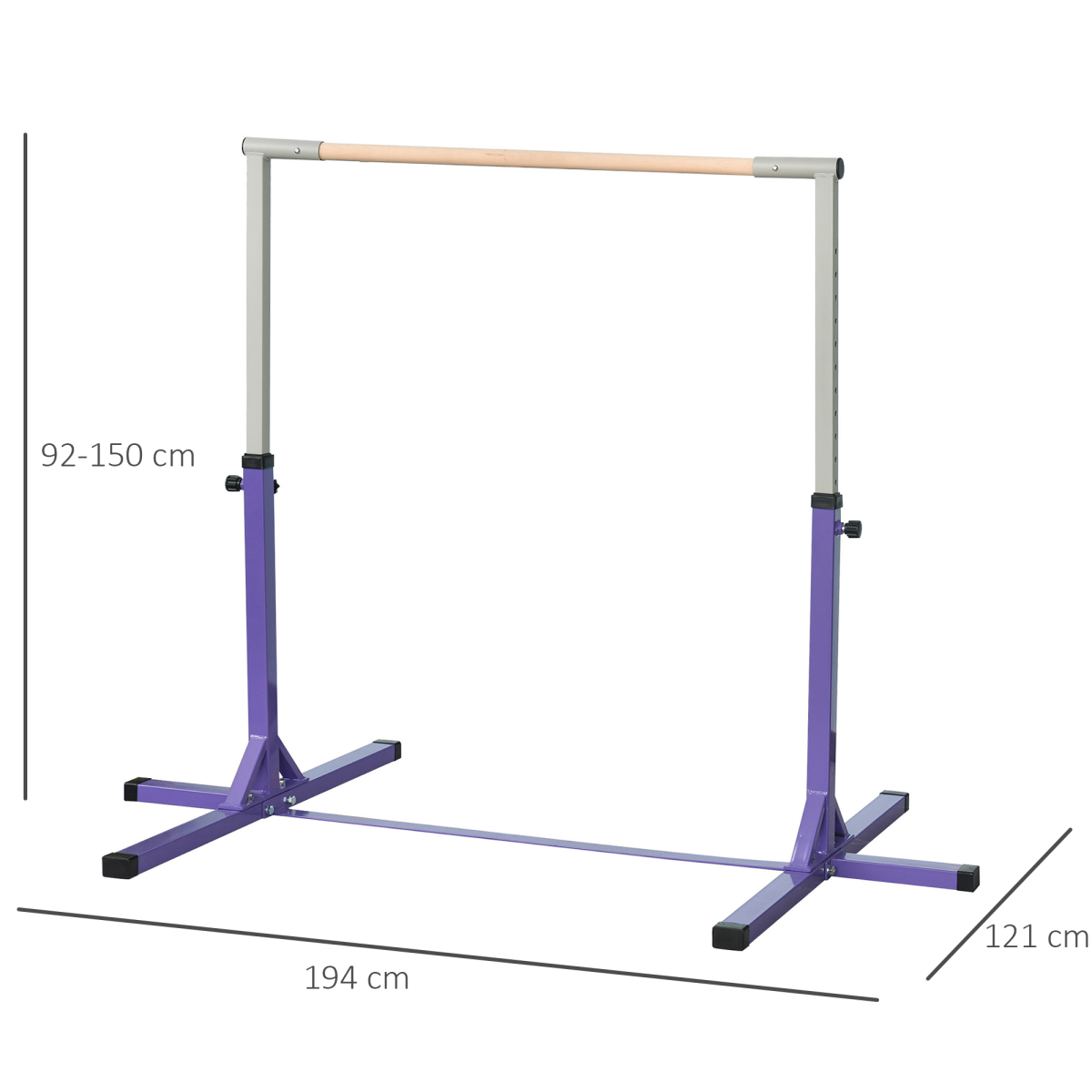 cortex-london-windsor-adjustable-kids-gymnastics-horizontal-bar-steel-frame-beech-wood-panel