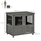 Wooden & Wire Dog Cage for Medium Dog, Stylish Pet Kennel w/ Magnetic Doors