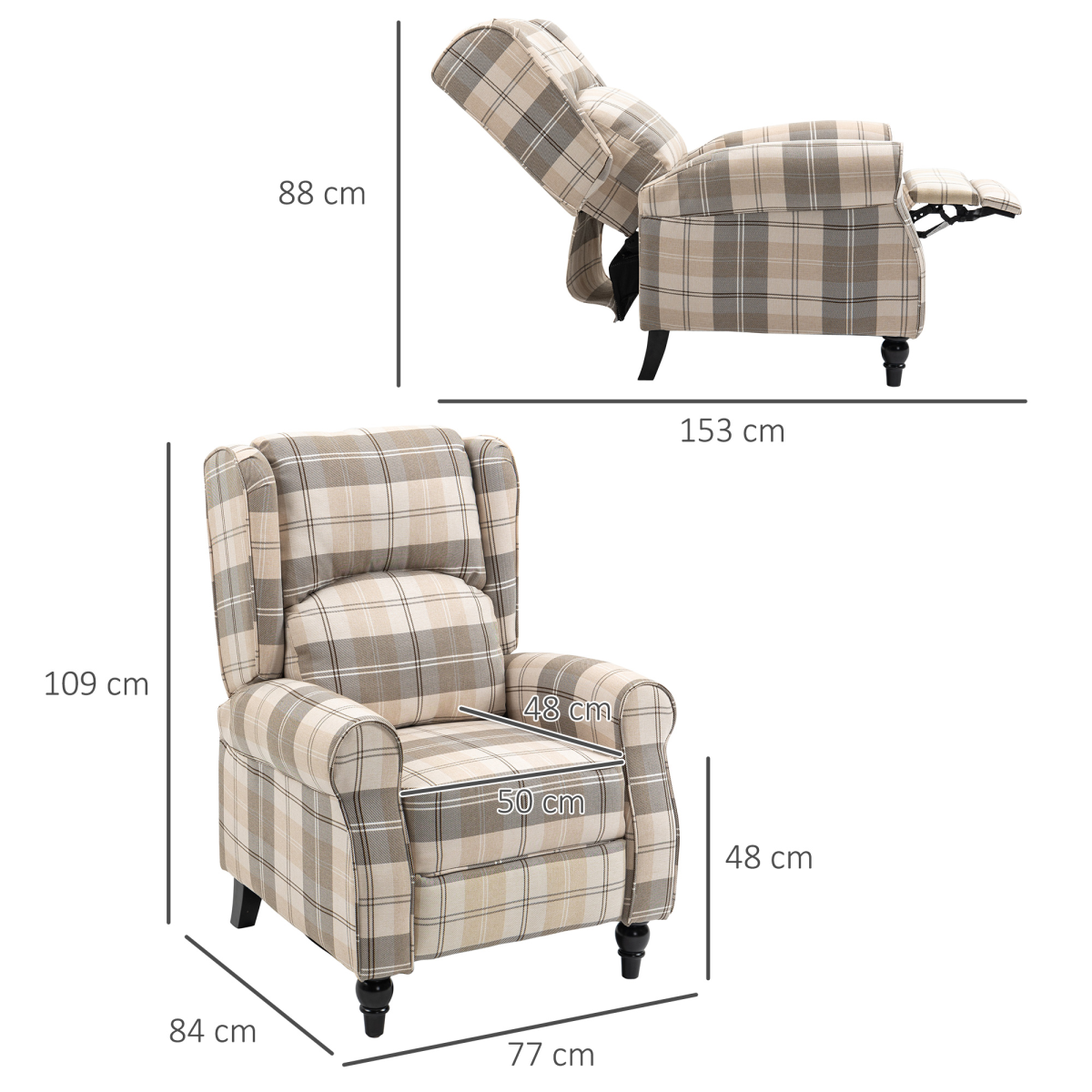 cortex-london-windsor-khaki-checked-linen-recliner-wingback-chair
