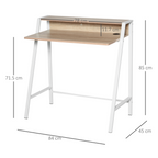 Computer Workstation Storage Shelf Color White and Oak