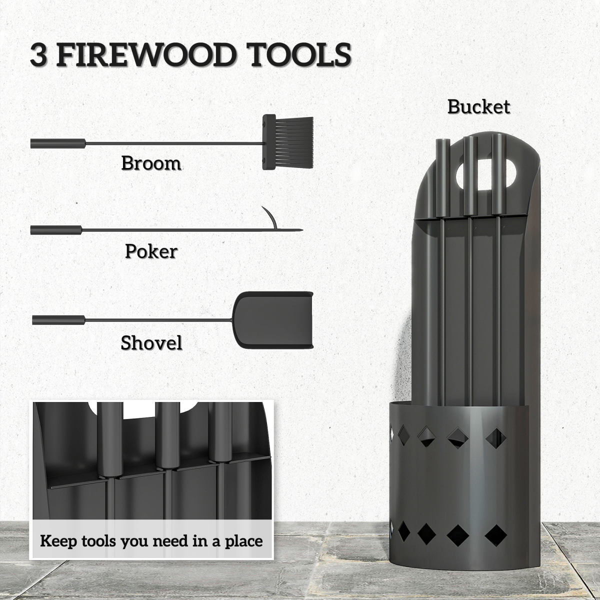 cortex-london-windsor-black-metal-four-piece-fireplace-companion-set