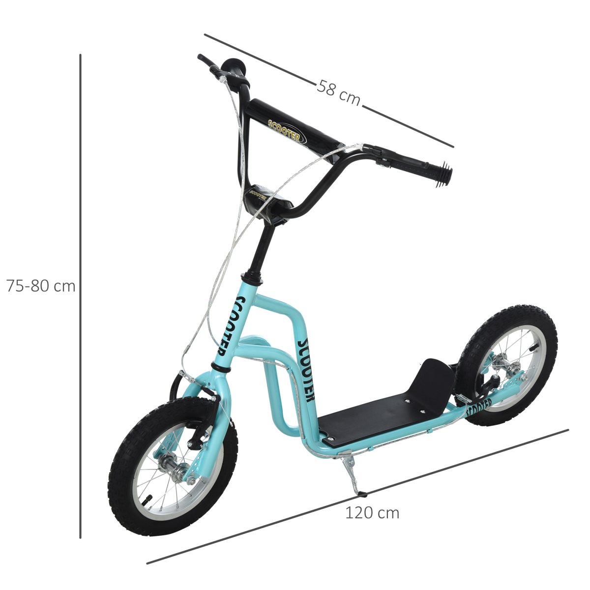 cortex-london-york-kids-kick-scooter-blue-inflatable-rubber-tyres-adjustable-handlebar