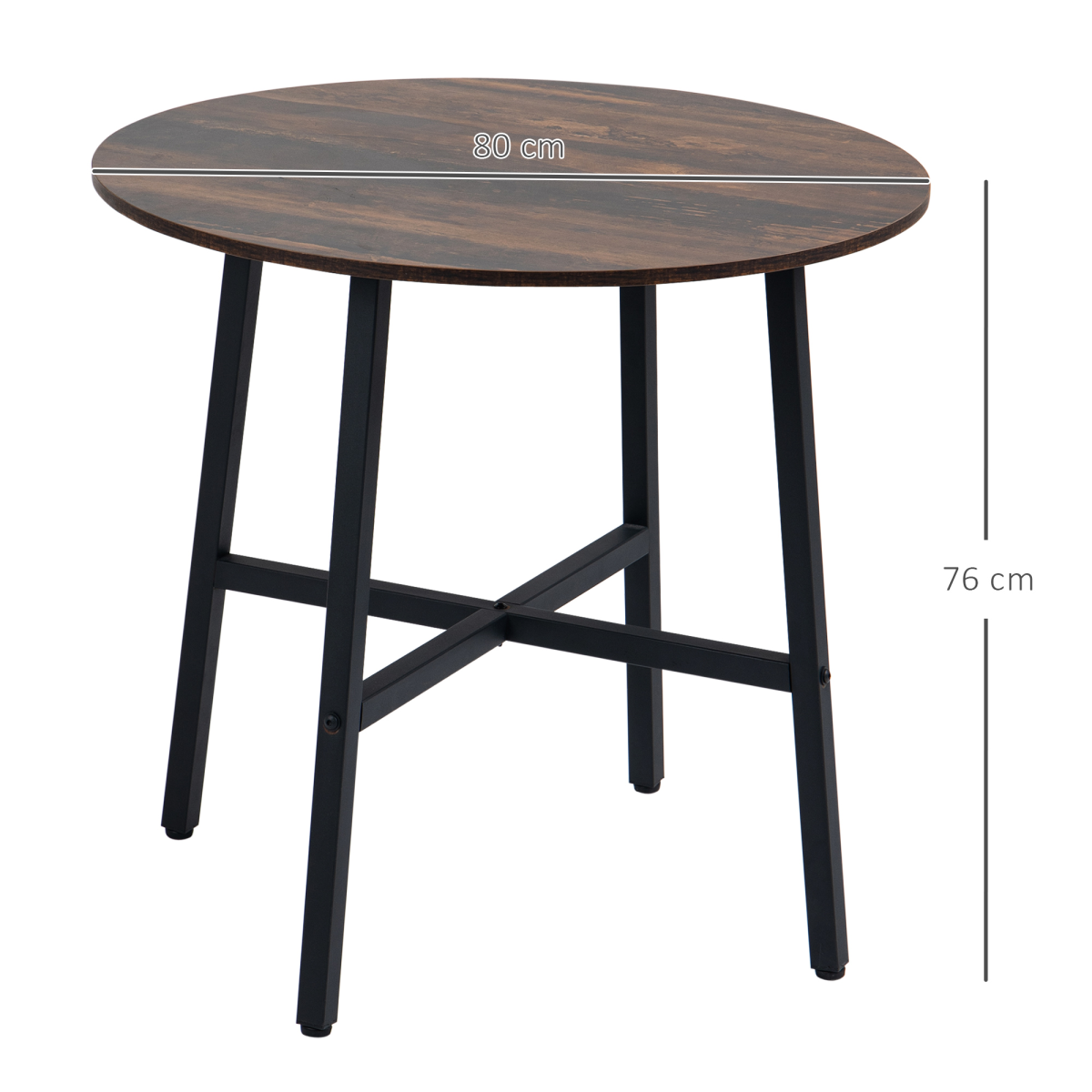 cortex-london-windsor-80cm-round-kitchen-dining-table-wood-effect-top-black-frame-steel-frame